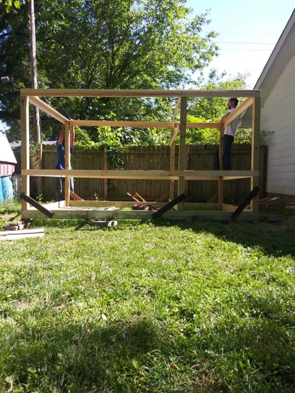 complete frame for chicken coop