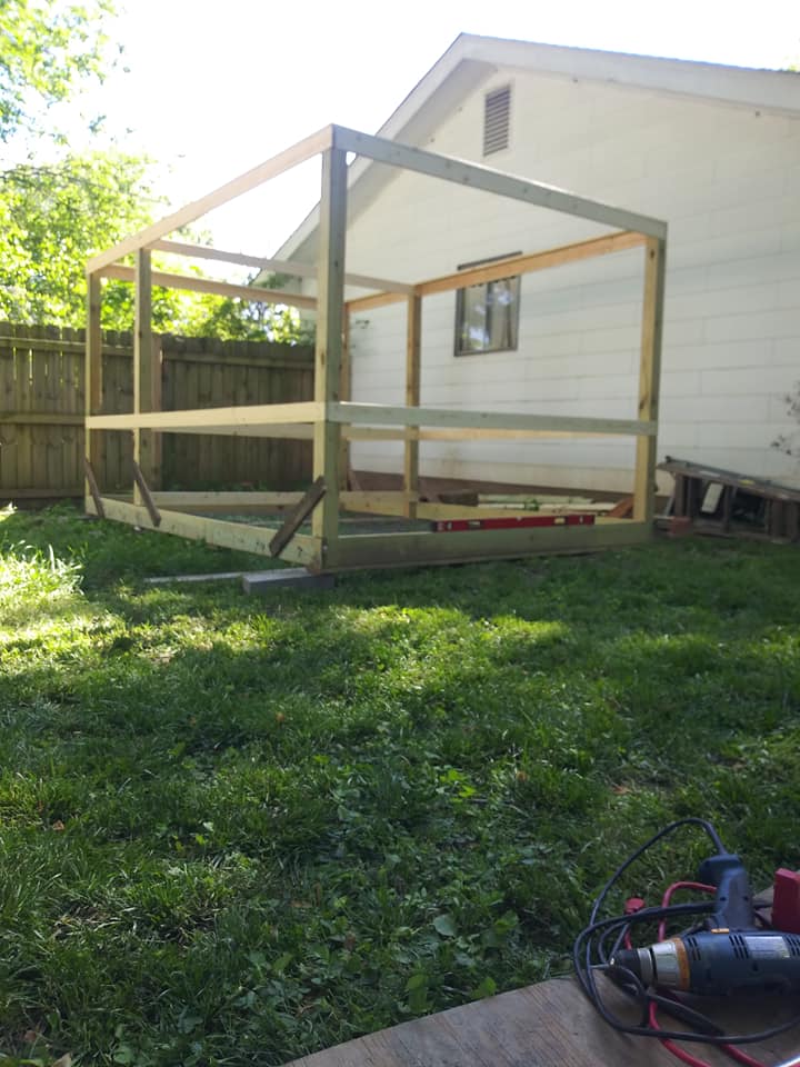 chicken coop frame turned